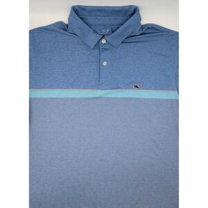 Vineyard Vines‎ Performance Polo Shirt Mens size XL Blue Short Sleeve Golf Whale